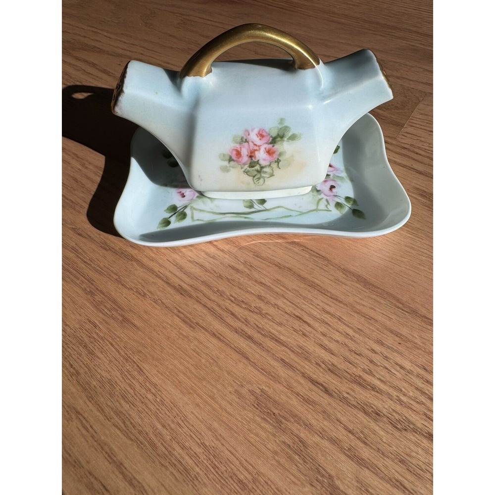 Vintage Heinrich & Co Selb Bavaria Salt‎ & Pepper Shakers W/Tray, Signed J Kach